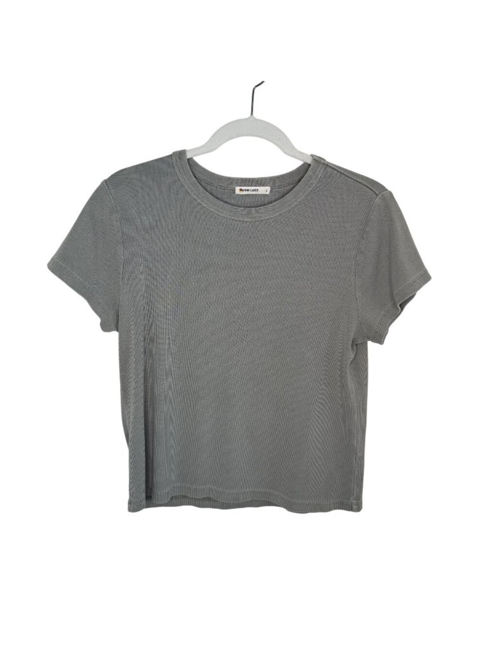Marine Layer Green Ribbed Knit Crewneck Tee, L